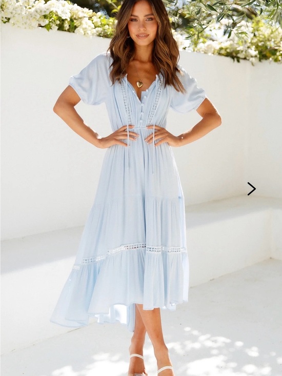 Hello Molly Dresses & Skirts - Hello Molly High Above the Clouds Tiered Midi Dress Cottagecore Feminine SZ 4